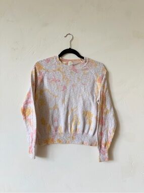 Pastel Tie-Dye Crewneck Sweater in Pink & Yellow